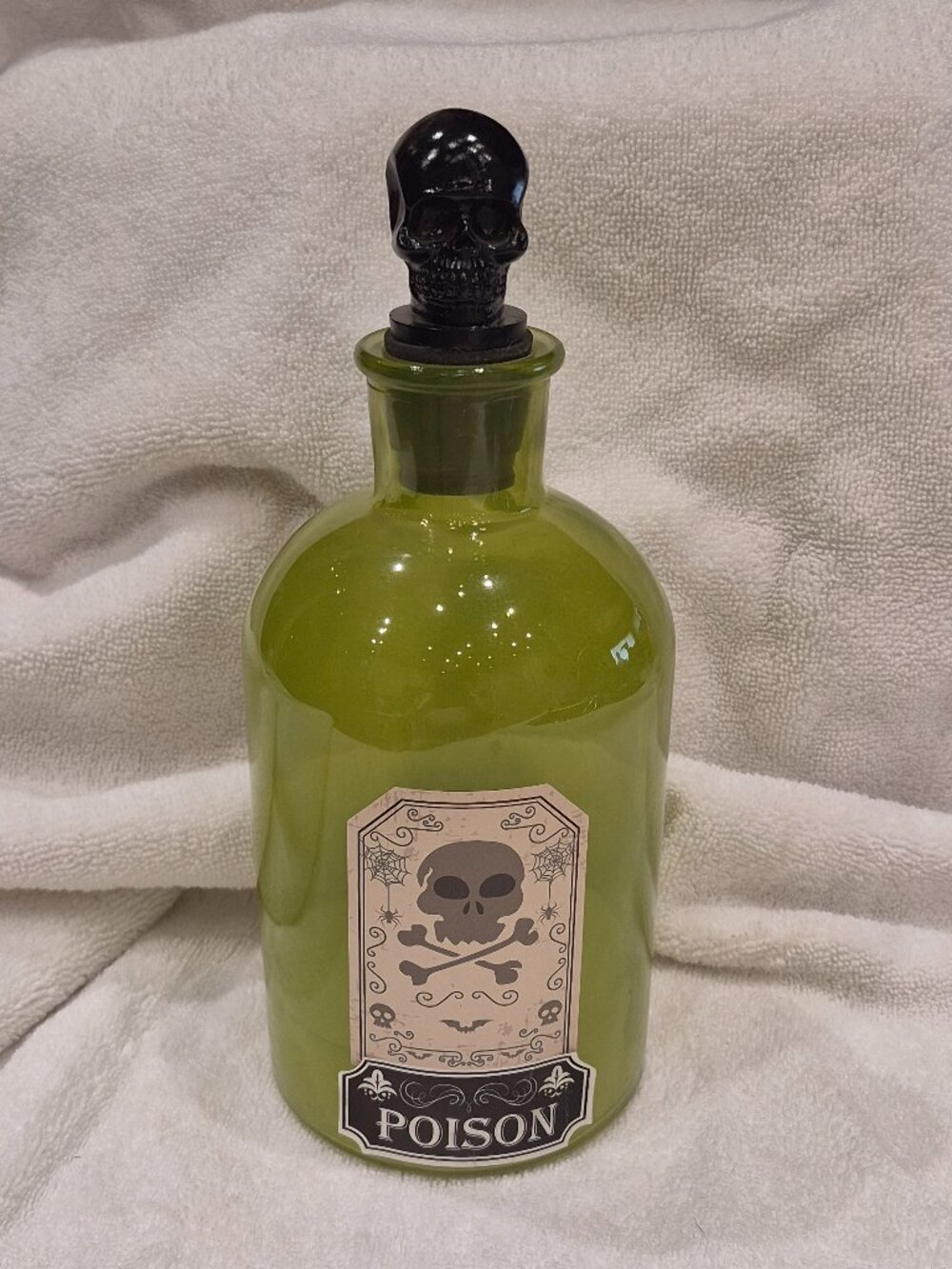 Halloween Decor Light Up Bottle Skull Cork